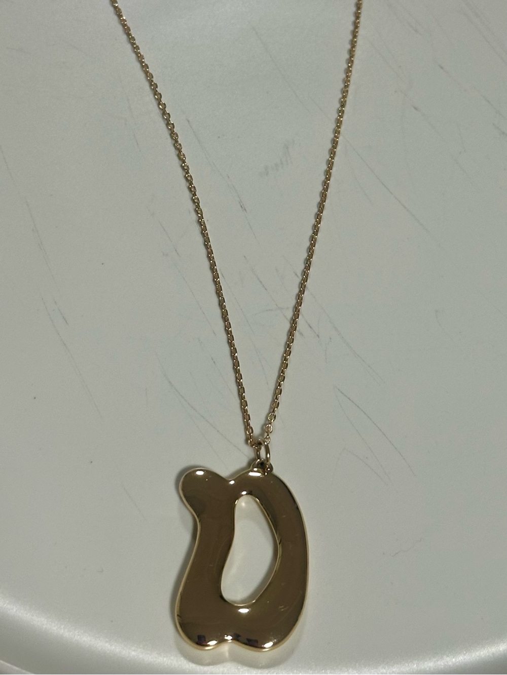 Gold Letter D Pendant Necklace - Women Jewelry 18in length D 1&1/2 in